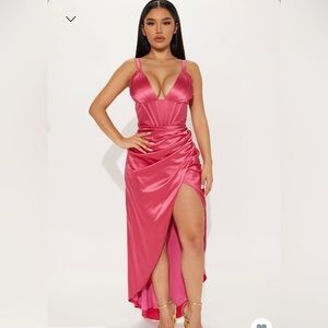 Fashion Nova Satin Maxi Dress